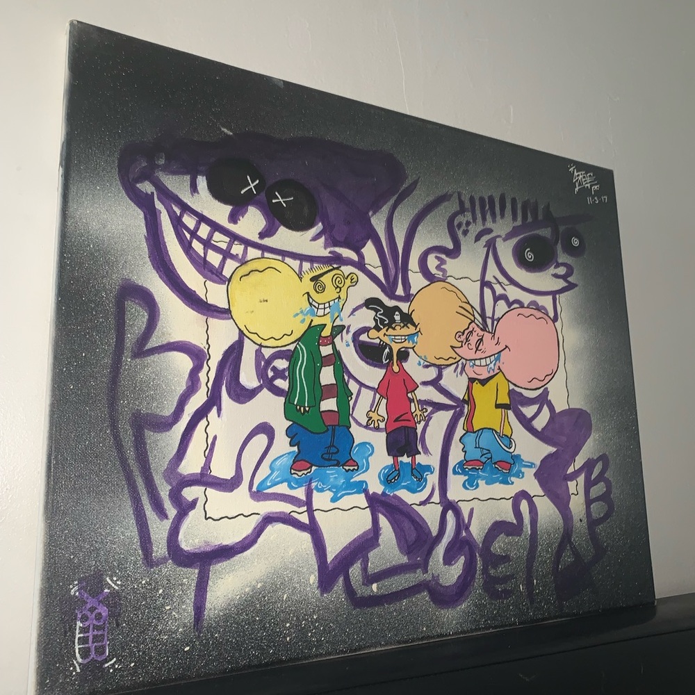 Custom hand/spray painted Ed Edd n Eddy Canvas Art Wall decor